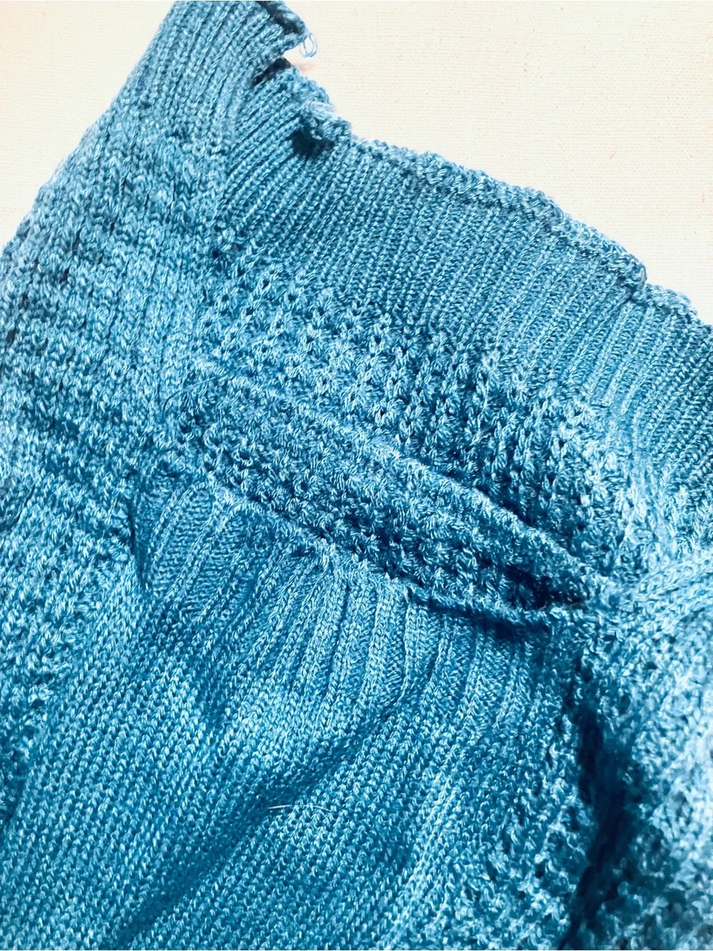 Bright Blue Knit Pet Sweater